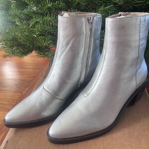 Madewell Metallic Silver Ankle Boots